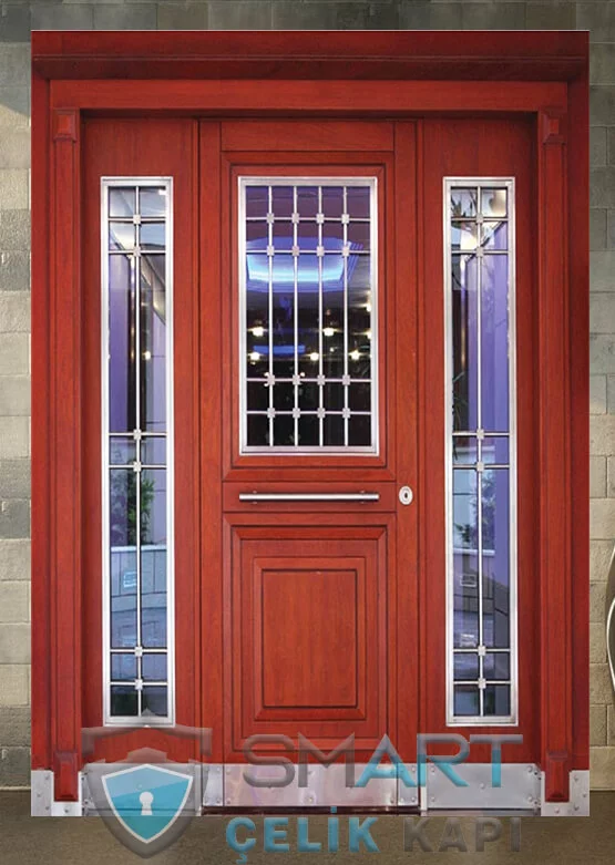 Ahşap Kaplama Apartman Giriş Kapısı Bina Kapısı SBK-006