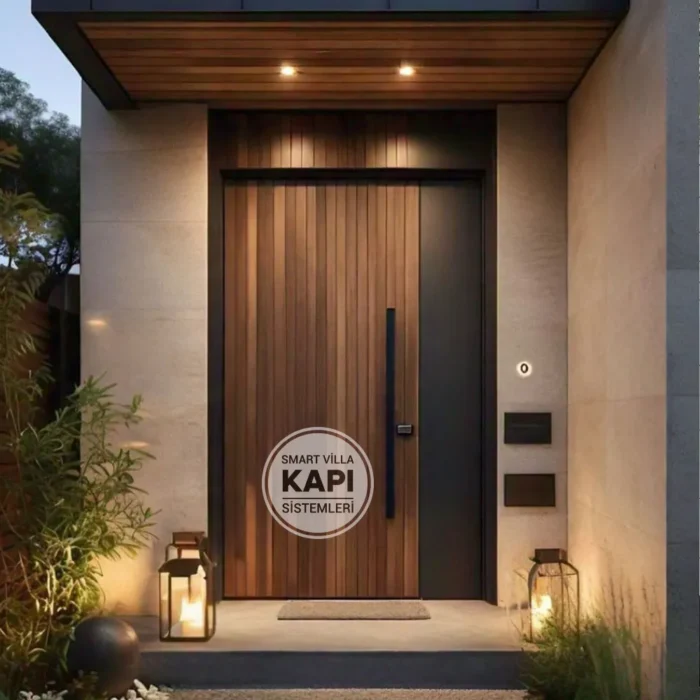 Modern Ahşap Detay Villa Kapısı – SDR-18